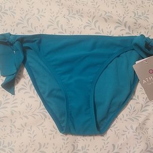Athleta Small Tie Bikini bottoms NWT turquoise